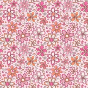 Floral Whimsy: Pink & Orange (Small Scale)