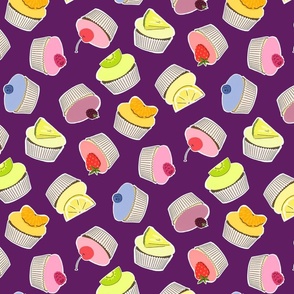 Cupcake Confetti - Purple (medium scale)