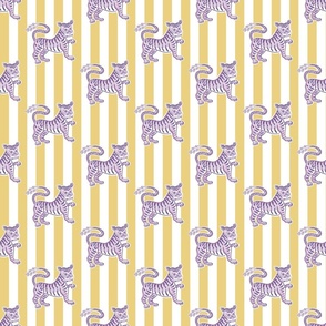 Purple tiger on yellow stripes/medium