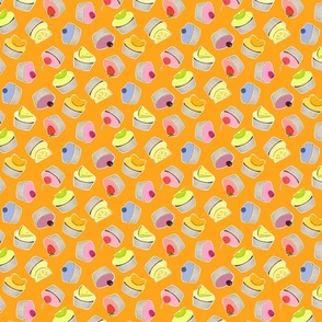Cupcake Confetti - Bright Orange (small scale)