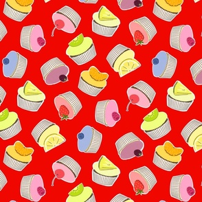 Cupcake Confetti - Cherry Red (medium scale)