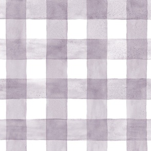 Hazy Lilac Watercolor Gingham - Large - Soft  Pastel Purple Lavender  Checkers Buffalo Plaid Checkers Girl nursery Easter