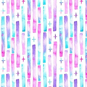 Watercolor Stripes and Sparkles