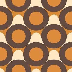 Retro orange brown circular shapes