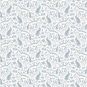 Animals Wallpaper for Nursery - Sketched Woodland Animal Accent Wall - Bunnies, Fox, & Hedgehog Wallpaper - 6"