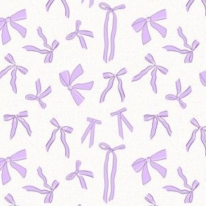 (S) bright lavender bows on natural, small scale