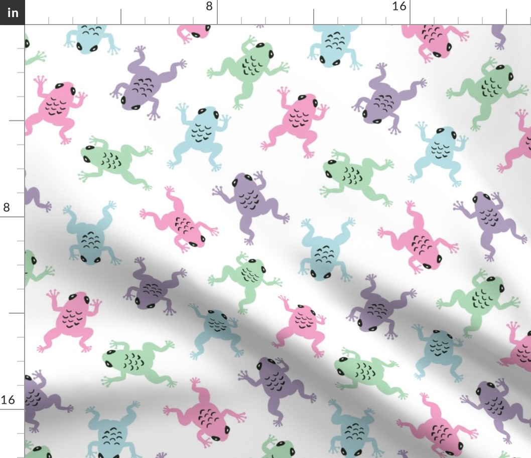 Scattered Pastel Frogs