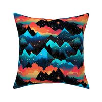 Geometric mountain sky scape 