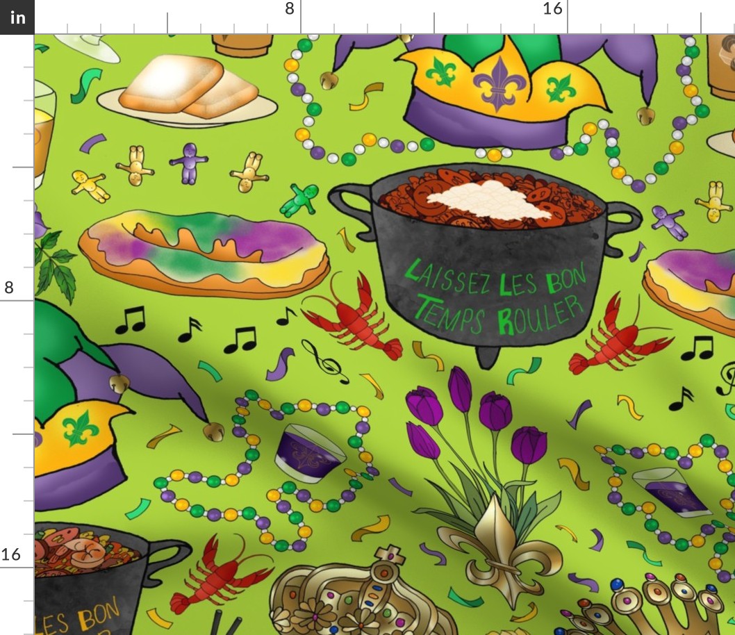 Mardi Gras Party (Lime Green large scale) 