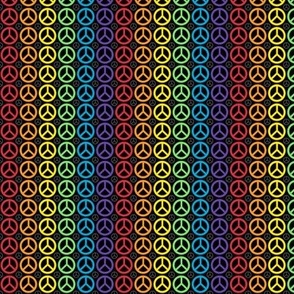 (small scale) rainbow spectrum peace symbols on black