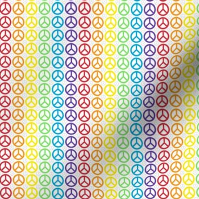 (small scale) rainbow spectrum peace symbols on white