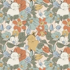 Retro Floral Easter Bunny