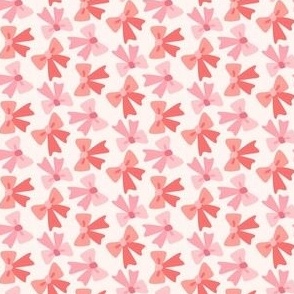 Mini Pretty Pink Bows on a Light Background Ditsy Scale