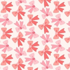 Pretty Pink Bows on a Light Background Small Scale