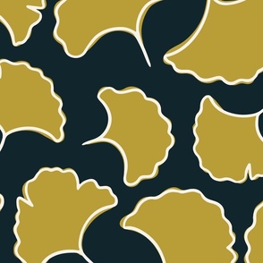 Falling Ginkgo Leaves // Black & Gold // 24