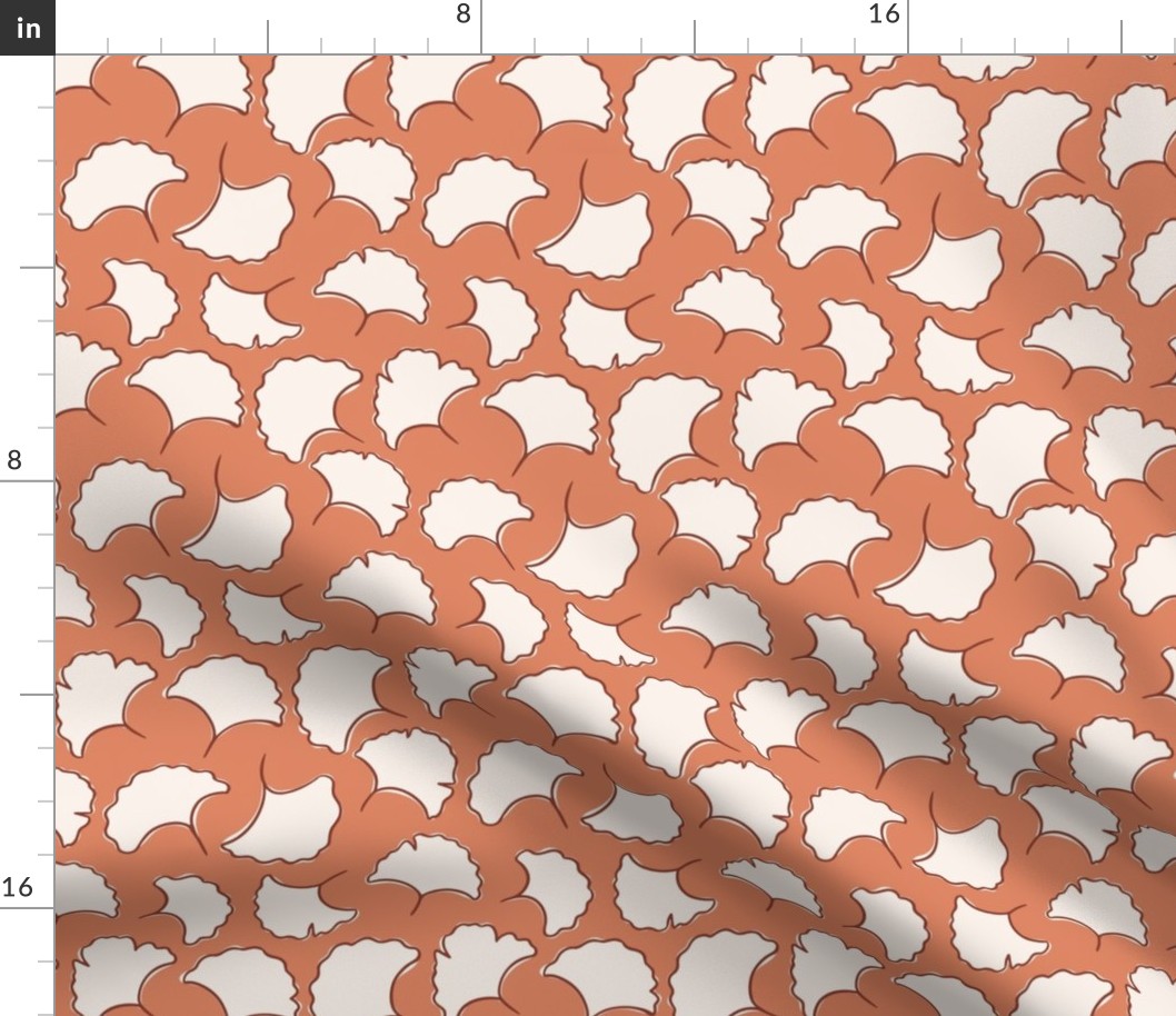 Falling Ginkgo Leaves // Salmon & Cream // 6