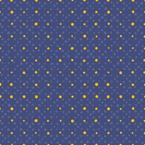 Organic spots Blue and yellow polka dots on blue organic dots boys room wallpaper