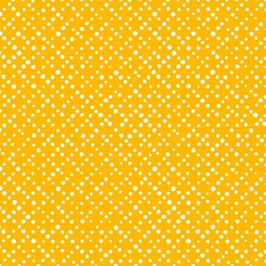 Modern Organic White Polka dots on Bright yellow pattern for nursery