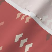 Linear Geometric, Soft Muted Colors on Berry Red
