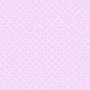 Organic white polka dots on lilac lace repeat pattern