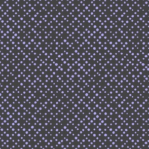 Organic Purple Polka Dots on Black repeat pattern