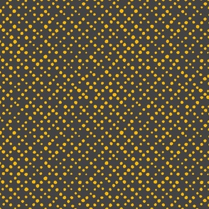 Spots organic yellow polka dots on black lace repeat pattern