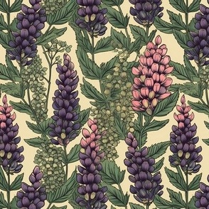 Lupine Whispers: A Vintage Floral Array
