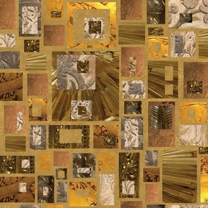 [L] Bold Golds Photo Mosaic - Full Color - Klimt-Inspired Art Nouveau Dreams