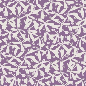 Silhouette floral chic in muted purple. Large scale