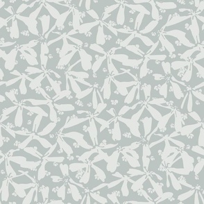 Silhouette floral chic in silvery gray. Large scale