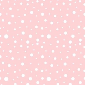 White polka dots on pastel pink 4x4