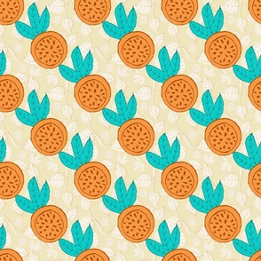 Large-Tropical Fruits in Orange and Teal