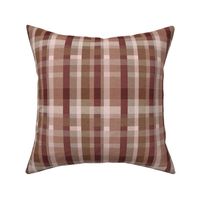 Textured plaid home interior brown