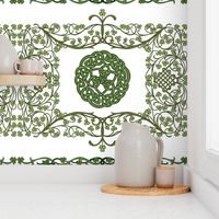 Clover and Celtic Knots on white large scale