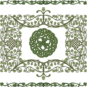 Clover and Celtic Knots on white large scale