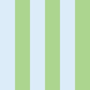 Small-Scale broad preppy stripe in blue and green