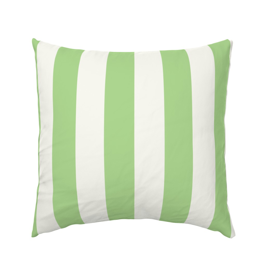Small-Scale broad preppy stripe in colors of green and cream