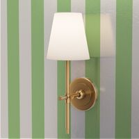 Small-Scale broad preppy stripe in colors of green and cream