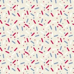 Red white and blue July 4th holiday design on cream background