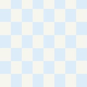 Medium-Scale retro-modern check in colors of blue and cream
