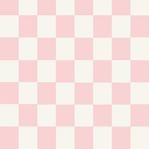 Medium-Scale retro-modern check in colors of pink and cream