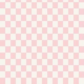Small-Scale retro-modern check in colors of pink and cream
