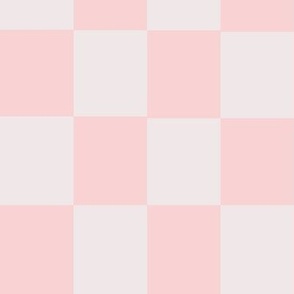 Large-Scale retro-modern check in colors of pink on pink
