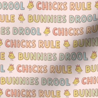 Chicks Rule Bunnies Drool - Pink, Medium Scale 