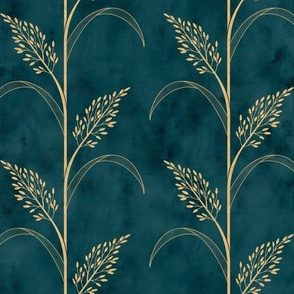 S // Modern Wild Grass trail in gold and Teal