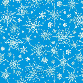 Snowflakes - medium blue