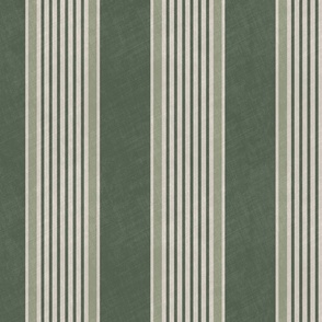 Antique stripes in  olive sage green cream 