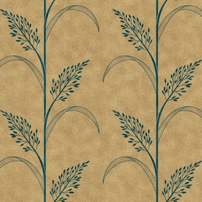 L // Modern Wild Grass trail in teal and gold
