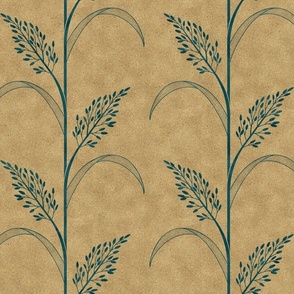 M // Modern Wild Grass trail in teal and gold