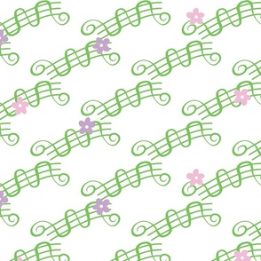 Oversized Spring's Song Pattern 1 - Pink and Purple [White]